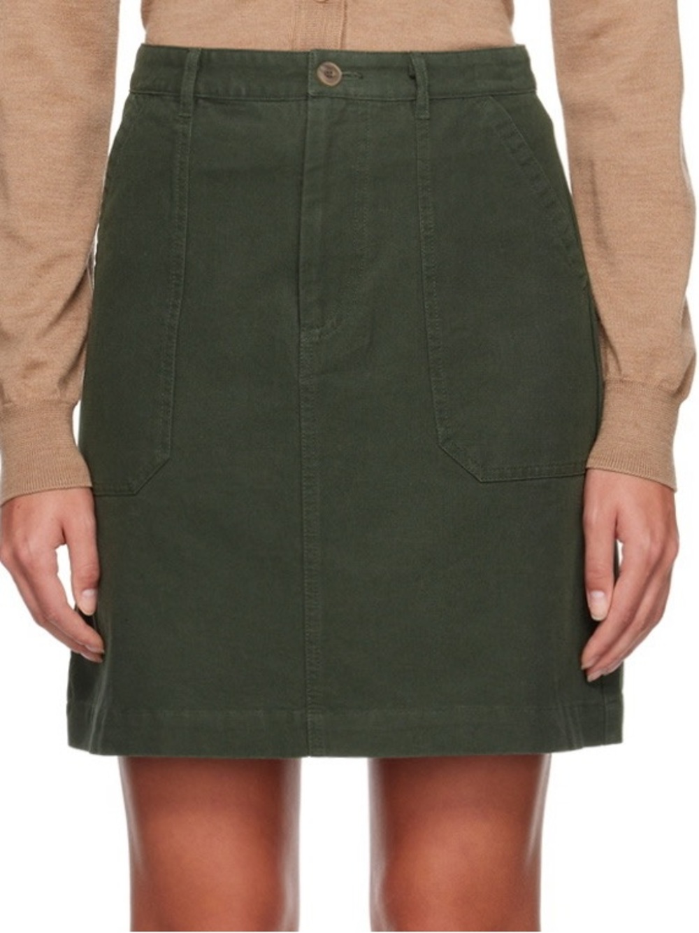 A.P.C. Khaki Léa Miniskirt Size 38 BNWT